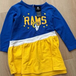 Team Apparel Blue & Yellow Rams Long Sleeve Girls Dress